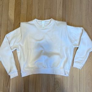 Padded Shoulder White Sweater, H&M small